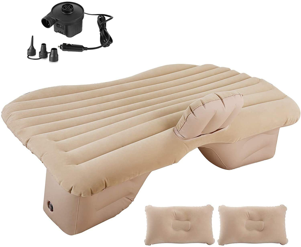 Flanxus Luxury Beige Foldable Car Air Mattress Bed with Electric Pump (Pack of 10)
