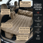 Flanxus Luxury Beige Foldable Car Air Mattress Bed with Electric Pump (Pack of 10)