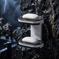Soap Caddy - 360° Rotating Double-Tier Wall-Mounted Soap Holder with Dual Drainage Trays | No-Drill Space-Saving Bathroom Organizer for Home & Bathroom