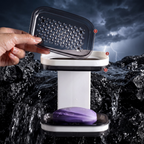 Soap Caddy - 360° Rotating Double-Tier Wall-Mounted Soap Holder with Dual Drainage Trays | No-Drill Space-Saving Bathroom Organizer for Home & Bathroom