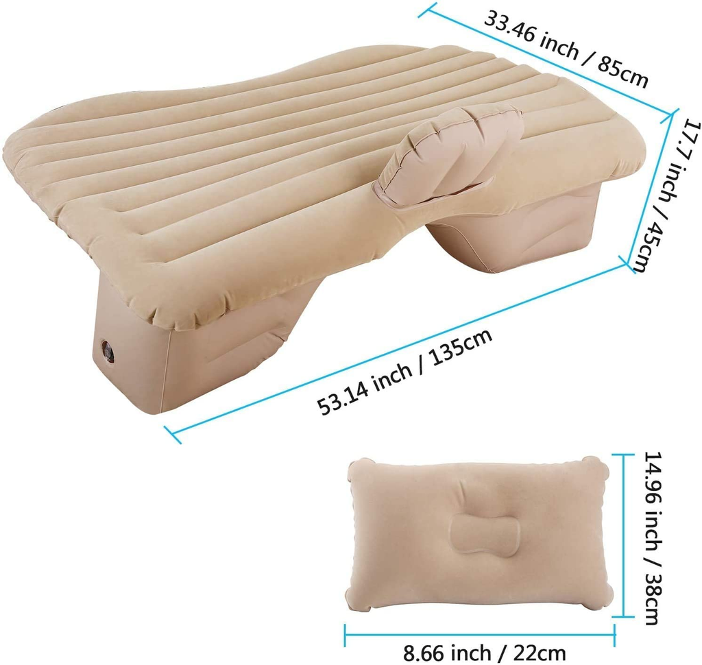 Flanxus Luxury Beige Foldable Car Air Mattress Bed with Electric Pump (Pack of 10)
