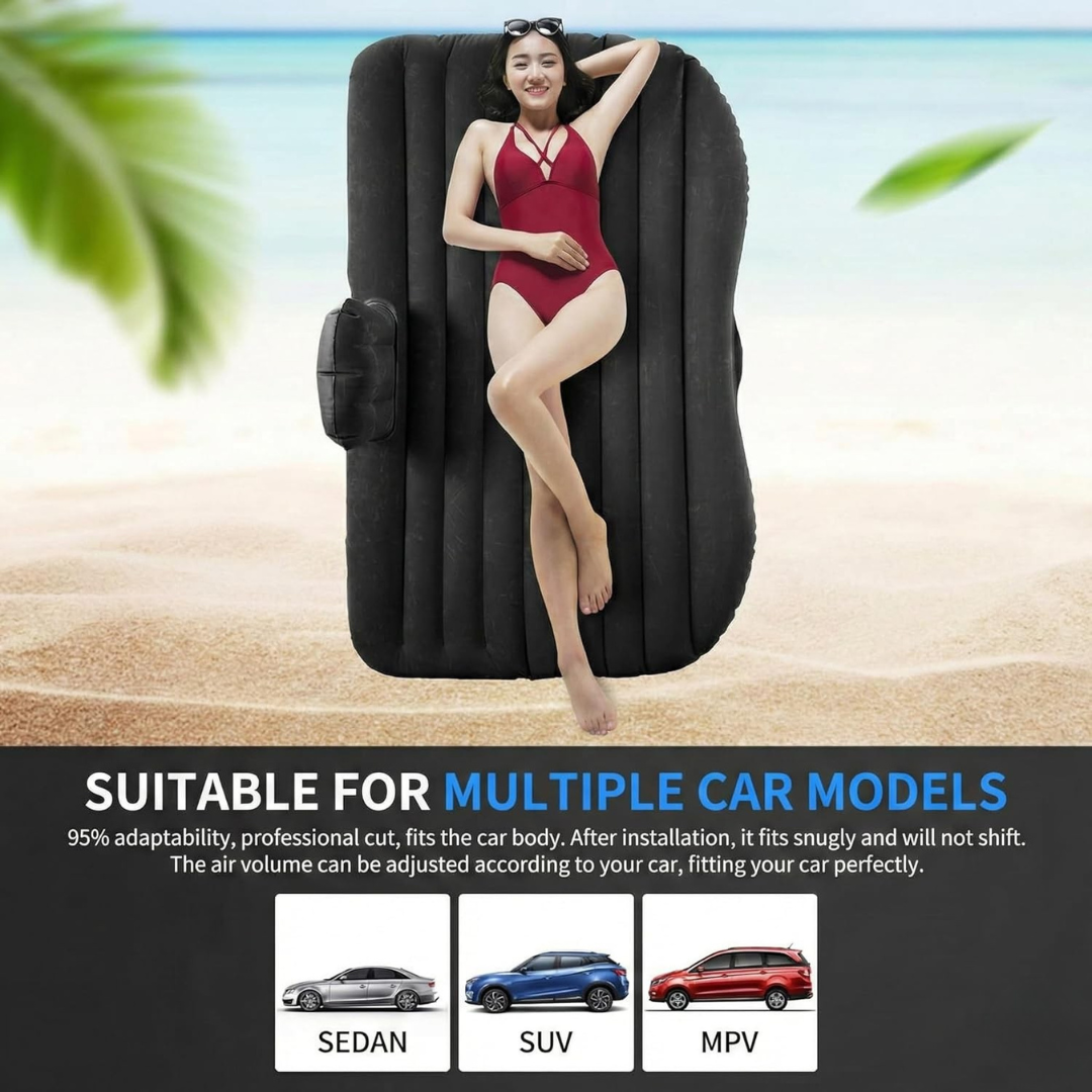 Flanxus Luxury Black Foldable Car Air Mattress Bed with Electric Pump (Pack of 10)