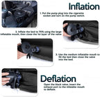 Flanxus Luxury Black Foldable Car Air Mattress Bed with Electric Pump (Pack of 10)